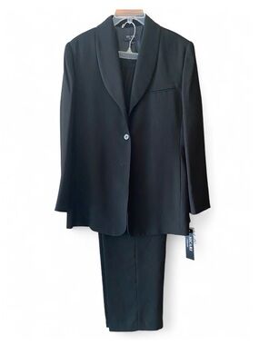 Sicari Collection Women’s 14 NWT Black Pinstripe Lined PantSuit Career Office